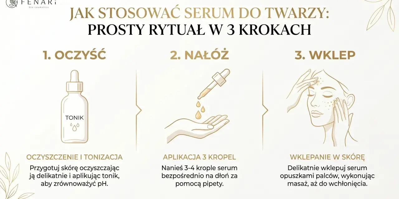 Czy serum do twarzy można stosować codziennie? Tak, oto prosty rytuał: 1. Oczyść, 2. Nałóż, 3. Wklep.