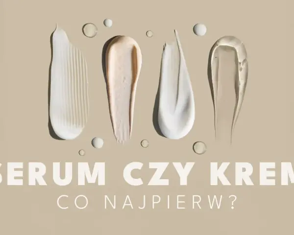Smugi kremów i serum na beżowym tle. Czy na serum trzeba nakładać krem? Pytanie o kolejność aplikacji kosmetyków.